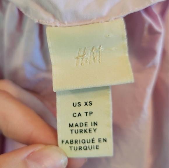 H&M Baby Pink Long Puff Sleeve Cotton Mini Dress - Picture 6 of 8